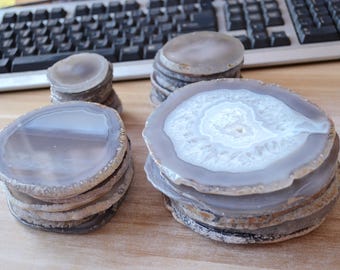 Agate Coaster Natural White Grey Agate Coasters Wedding Agate Place Cards Crystal Slice Placecards Calligraphy Wholesale