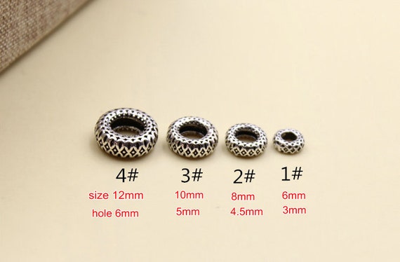 925 Sterling Silver Flat Beads Thai Silver Large Hole Spacer - Etsy