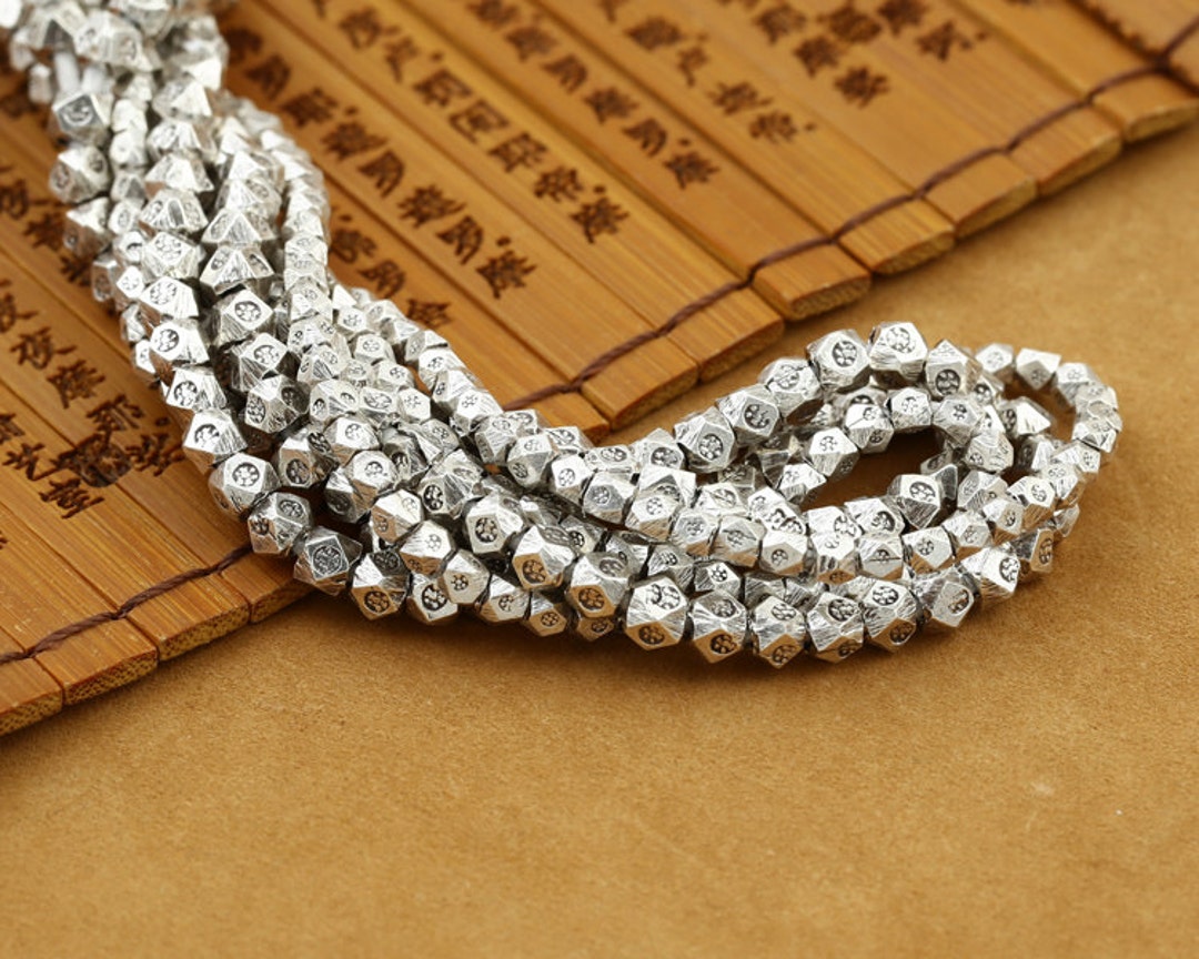 Set of 5 925 Sterling Silver Faceted Seed Beads High Quality 2mm 4mm