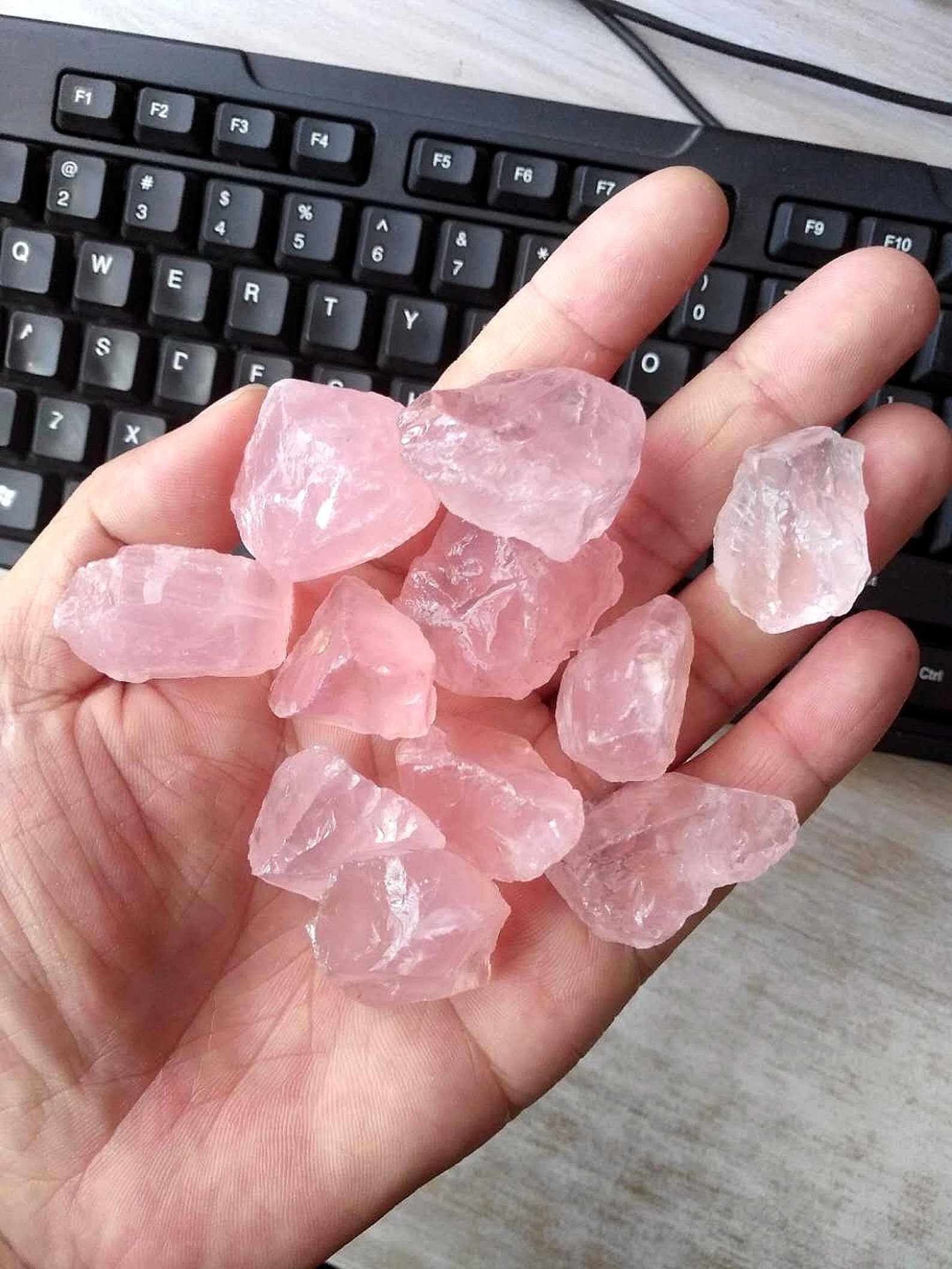 semi raw rose quartz chunk semi raw rose quartz chunk