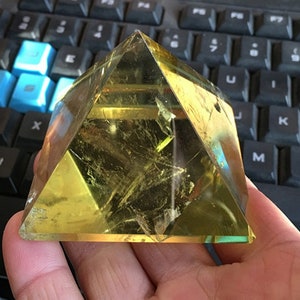 Natural Citrine Pyramid Citrine Crystal Pyramid Reiki Meditation Crystal Gift For Home Decor Healing Crystal image 1