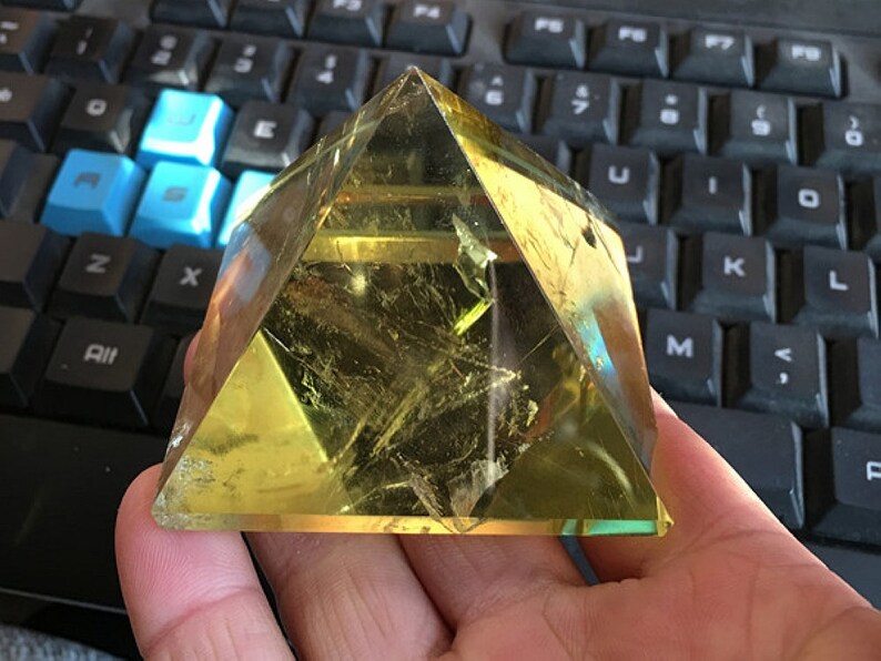 Natural Citrine Pyramid Citrine Crystal Pyramid Reiki Meditation Crystal Gift For Home Decor Healing Crystal image 1