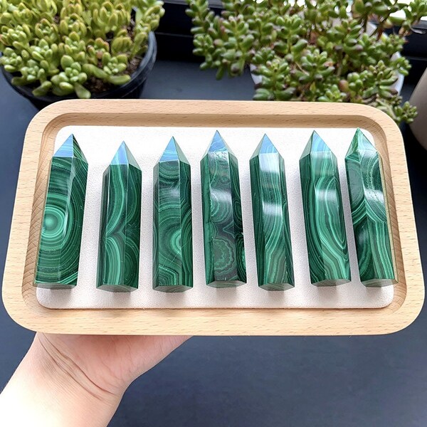 Natural Malachite Tower Crystal Obelisk High Quality Real Malachite Tower For Gift Home Decor 3691