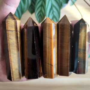 Tiger Eye Tower Obelisk Bulk Large Tiger's Eye Crystal Tower Wand Gemstone Tower Point Crystal Gift Healing Crystal Bulk Wholesale image 4