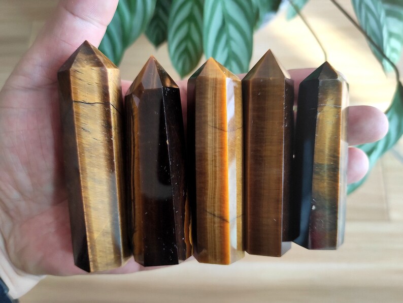 Tiger Eye Tower Obelisk Bulk Large Tiger's Eye Crystal Tower Wand Gemstone Tower Point Crystal Gift Healing Crystal Bulk Wholesale image 4