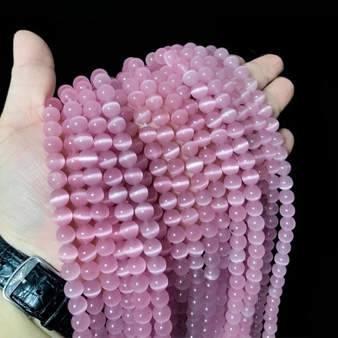 Cat Eye Bead Pink Cat's Eye Beads Bulk Wholesale 6mm 8mm Etsy