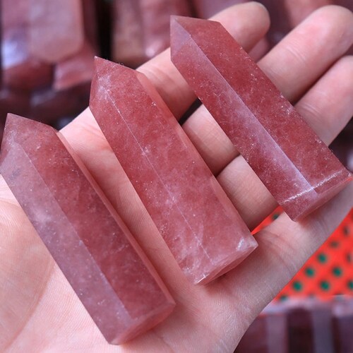 STRAWBERRY QUARTZ Small Chips Tiny Stones for Roller Bottle Etsy