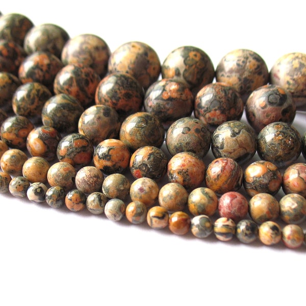 Natural Leopardskin Jasper Beads Round Leopard Skin Poppy Jasper Bead Granite Ball Beads Wholesale