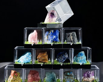 Raw Crystal Collection Box Rough Gemstone Collection Box Collector Crystal Stone Display Crystal Gifts Bulk Wholesale 3303