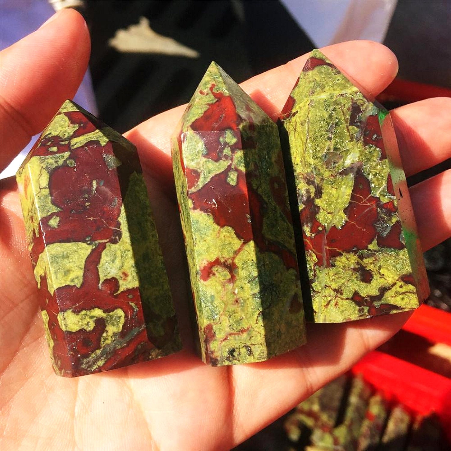 Dragon Blood Stone Point Natural Dragon Blood Jasper Tower Etsy