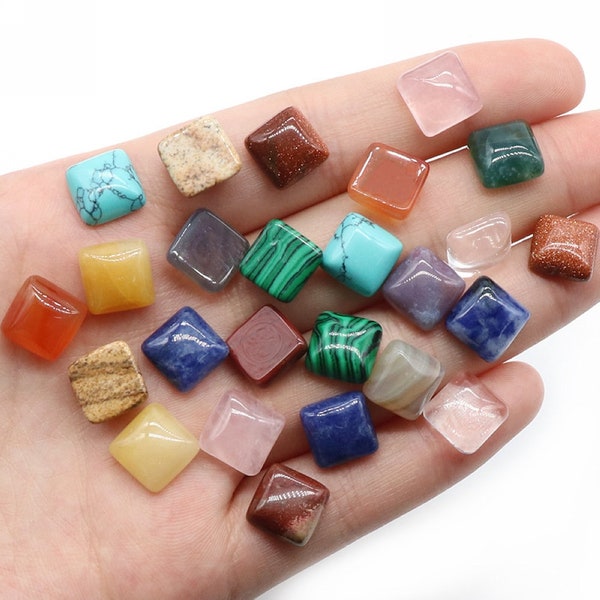 10*10mm Square Cabochon Gemstone Cabochons Crystal Stone Cabochons Gemstone Cab Jewelry Making Bulk Wholesale 3225