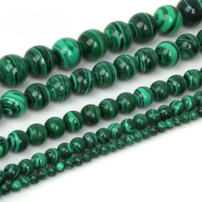 Malachite Beads Green Malachite Round Bead Wholesale 6mm 8mm Etsy