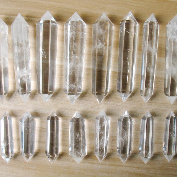 Clear Quartz Double Terminated Point Wand Bulk Wholesale Large Crystal Point Wand Tower Crystal Gifts Healing Crystal