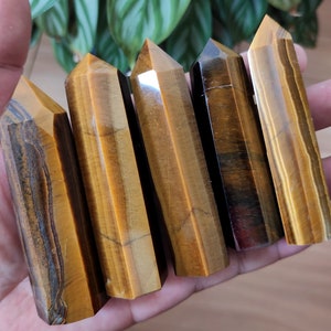 Tiger Eye Tower Obelisk Bulk Large Tiger's Eye Crystal Tower Wand Gemstone Tower Point Crystal Gift Healing Crystal Bulk Wholesale image 3