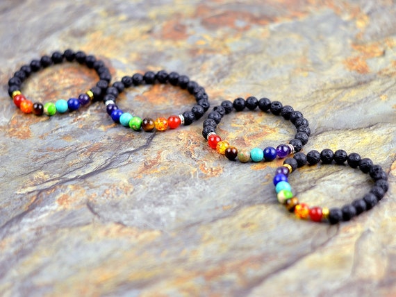 Buy Hot And Bold 7 Chakra Natural Stone Beads Reiki Positive Good Luck Energy  Bracelet. Elephant Charm. at Amazon.in