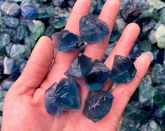 Raw Blue Fluorite Crystal Stone Natural Rough Blue Fluorite Chunk Stone Bulk Wholesale For Necklace Jewelry Making 3600