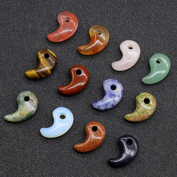 Crystal Magatama Pendant Yin Yang Gemstone Crystal Pendant Charms Jewelry Making Bulk Wholesale 3443