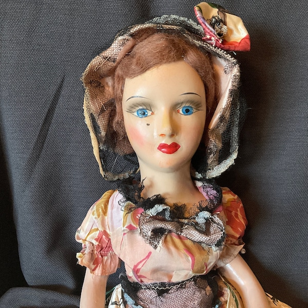 antique Boudoir Doll, Art Deco ,flapper