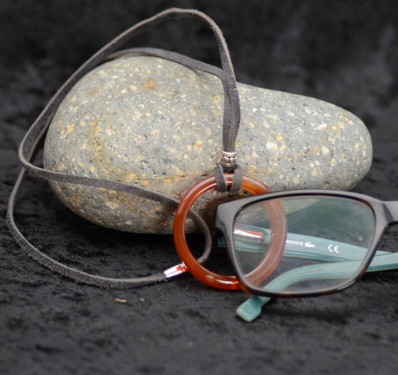 Eyeglass Holder Ring Necklace Agate Ring Eyeglass Holder Etsy