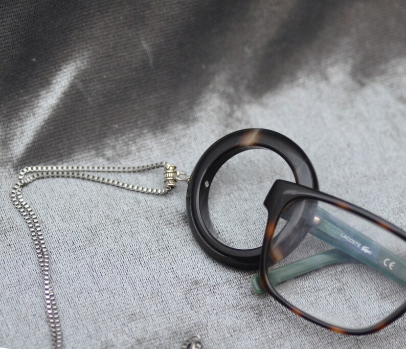 Eyeglass Holder Black Agate Ring Necklace Sterling silver Etsy