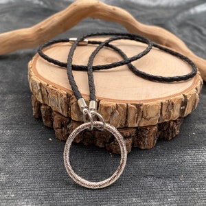 Men's Eyeglass Necklace Holder. Steel Textured Loop Glasses Holder. Unisex  Eyeglass Necklace on Braided Leather Cord.