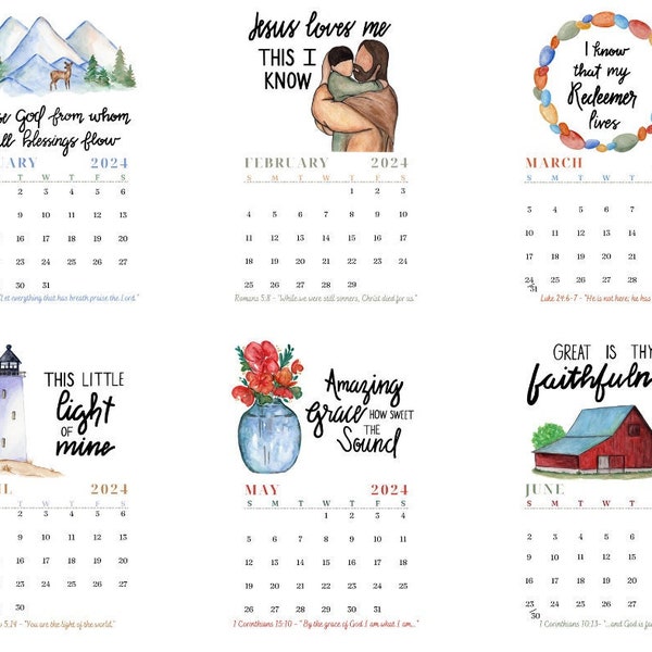 4x6 Calendar Etsy