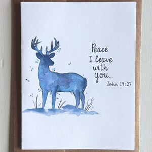 "Winter-Grußkarten ""Peace Deer"" Aller Anlass Aquarell Karte Set - Weihnachten/Feiertag."