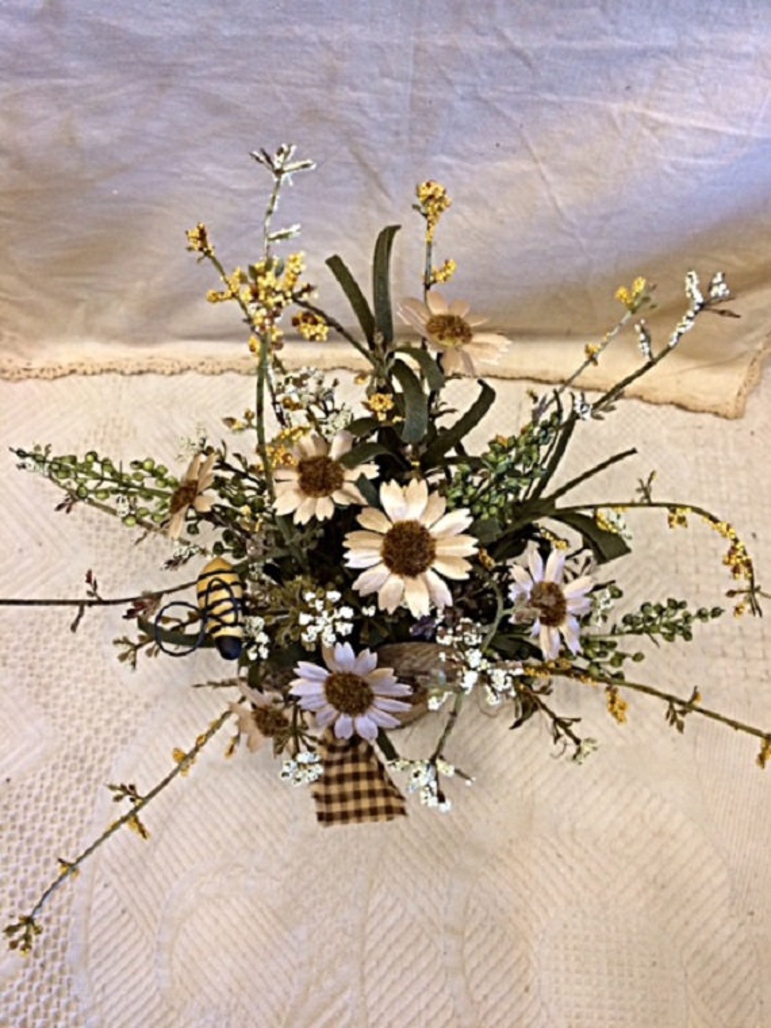 Primitive Flowers Charming Honey Bee Tin Home Is Where Etsy