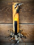Primitive/Rustic Wall Decor Reclaimed Wood w/Timer Candle/Berries/Rusty Star Design