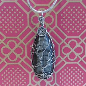 Stunning Tree of Life Necklace Pendant Featuring a Large Othoceras Fossil Artisan Crafted in 925 Sterling Silver Tree of Life Pendant 076 image 3