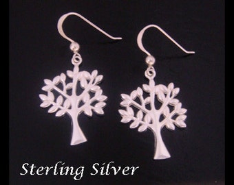 Tree of Life Earrings: Sterling Silver Tree of Life Earrings Fashionable Design. Matching Tree of Life Necklace also Available. Earrings 030