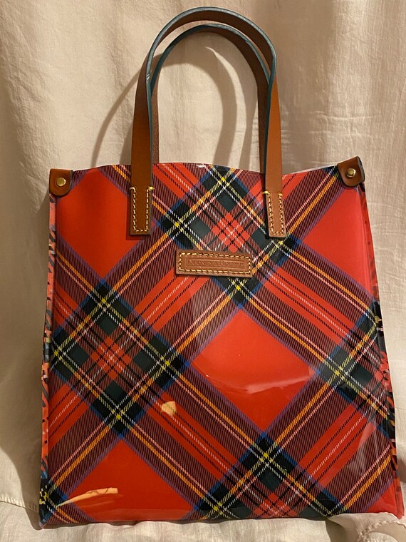 Dooney and bourke plaid tote cheap