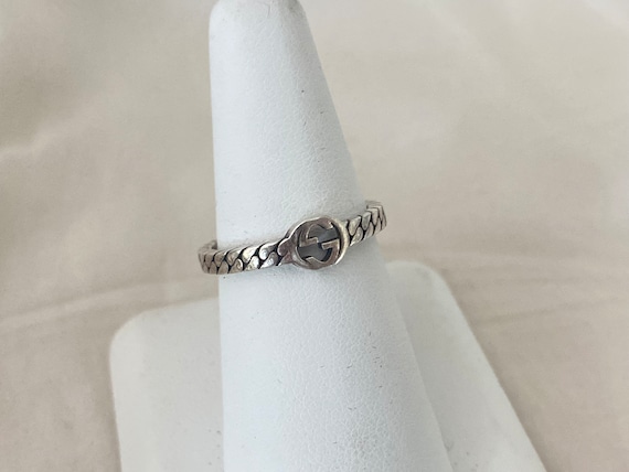 Authentic Gucci Sterling Silver Interlocking Ring - image 6