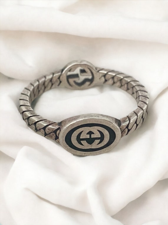 Authentic Gucci Sterling Silver Interlocking Ring - image 1