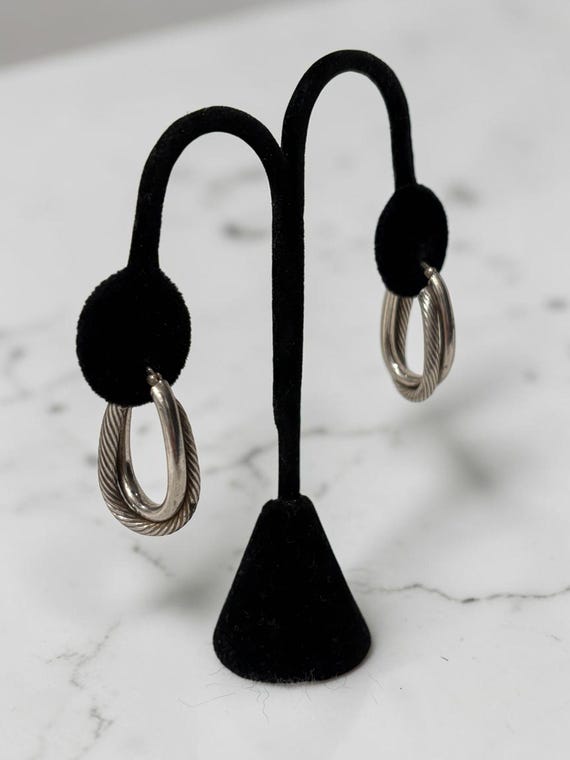 Sterling Silver Double Oval Hoop Earrings