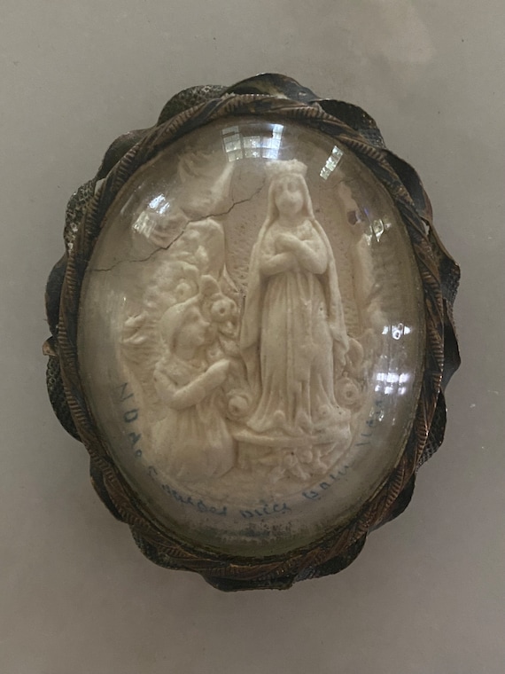 French vintage Virgin Mary pendant religious jewelry … - Gem