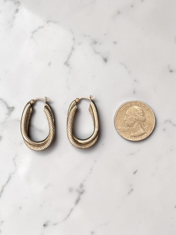 Sterling Silver Double Oval Hoop Earrings View 3