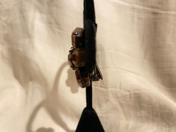 Weiss Amber Colored Rhinestone Clip On Earrings - image 4