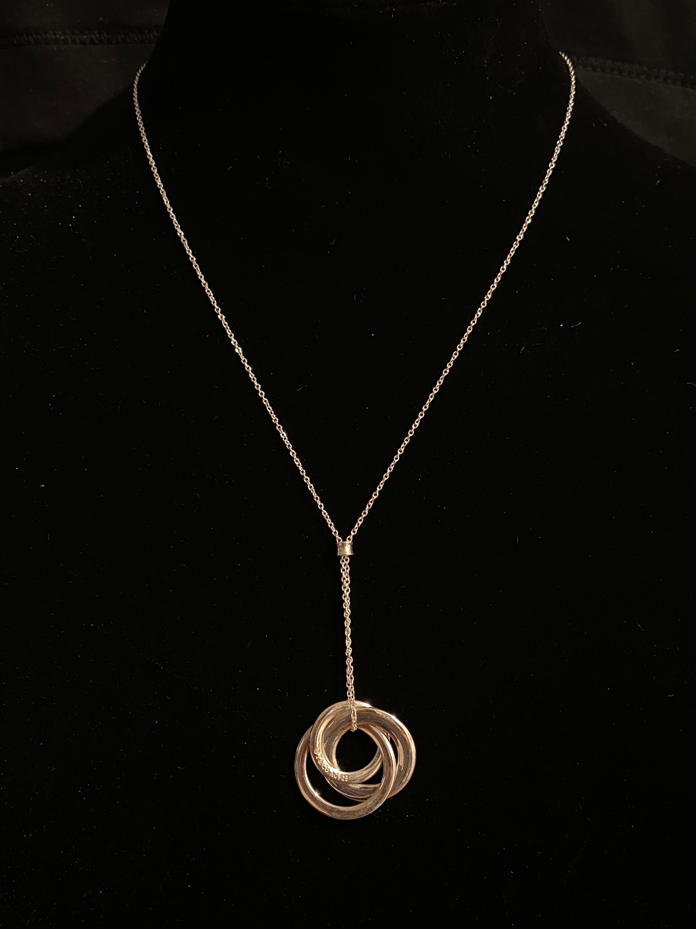 Authentic Tiffany & Co. 1837 Interlocking Triple Circles Pendant 