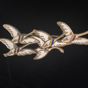Erik Magnussen &quot;Flying Geese&quot; Brooch Sterling silver and enamel