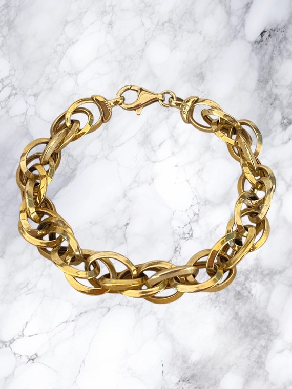 Woven 14K Gold Plated Sterling Silver Bracelet