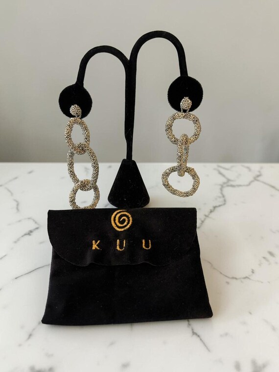 KUU Handwoven Faceted Crystal Bead Earrings