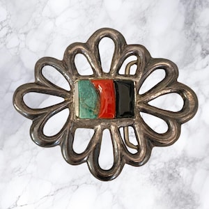 Hand Cast Navajo Sterling Silver Belt Buckle