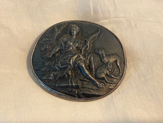 RARE Antique French "Diana The Huntress" Sterling… - image 1