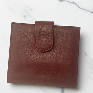 Rare 1980s Christian Dior Maroon Trotter Kiss-lock Wallet