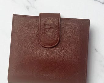 Rare 1980s Christian Dior Maroon Trotter Kiss-lock Wallet