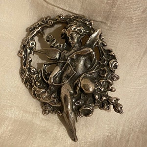 Vintage Sterling Silver Cherub Pendant