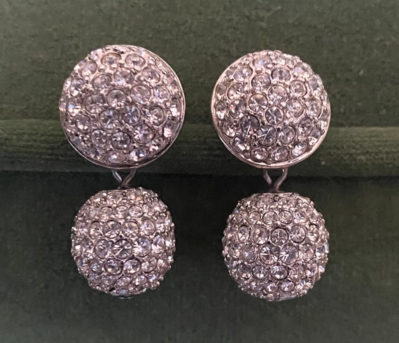 LV Earrings with AB Crystals - Silver – Pink Magnolia Boutique LLC