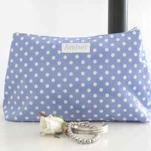 Wipe Clean Oilcloth toiletry bag - Waterproof wash bag - mothers day gift - personalised makeup bag  - Gift for girlfriend - cosmetic bag