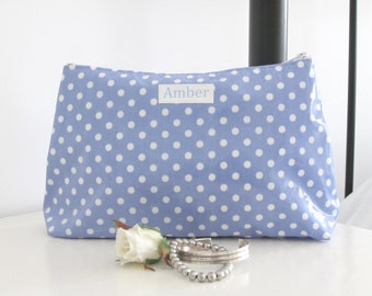 Wipe Clean Oilcloth toiletry bag - Waterproof wash bag - mothers day gift - personalised makeup bag  - Gift for girlfriend - cosmetic bag